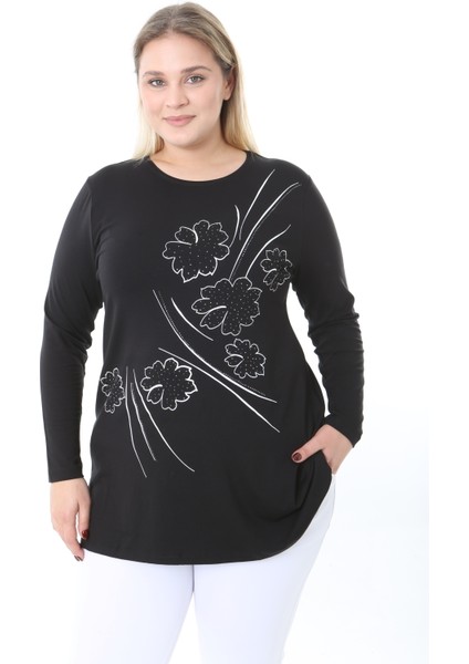 Kadın Büyük Beden Desenli Taş Baskılı Tunik modelleri