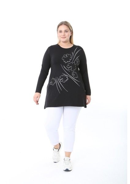 Kadın Büyük Beden Desenli Taş Baskılı Tunik indirimleri