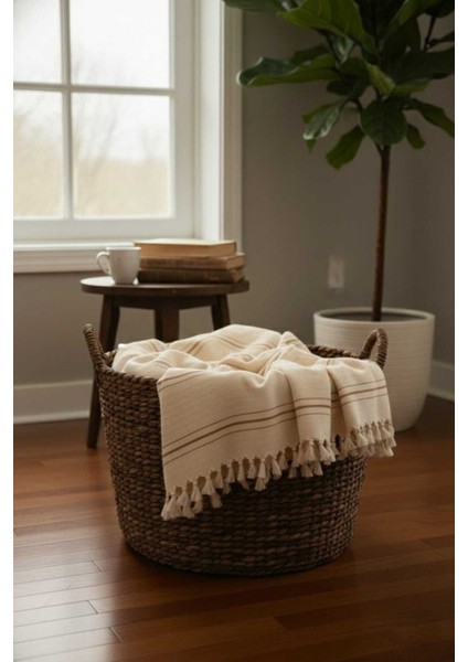 Çizgili Doğal Pamuk, Yumuşak Battal Boy Pike, Koltuk Örtüsü, Çok Amaçlı Örtü 240X260 Cm. fırsatları