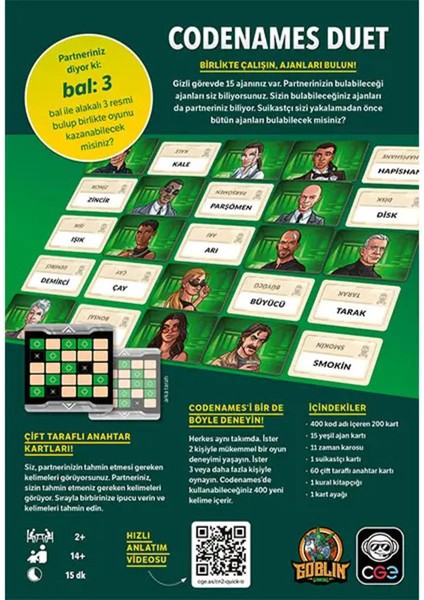 Codenames Duet (Türkçe) fiyatları