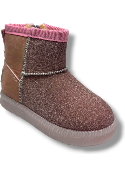 Bebe 630-26 Süet Simli Deri Içi Kürklü Işıklı Anatomik Kız Çocuk Bot 22-25