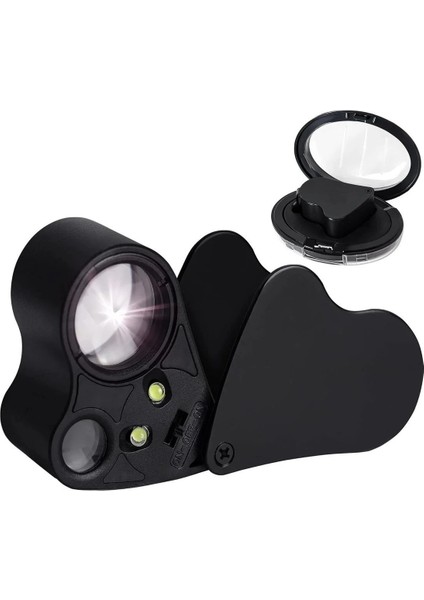 30X 60X Ikili Küçük Büyüteç LED Aydınlatmalı Lup fırsatları