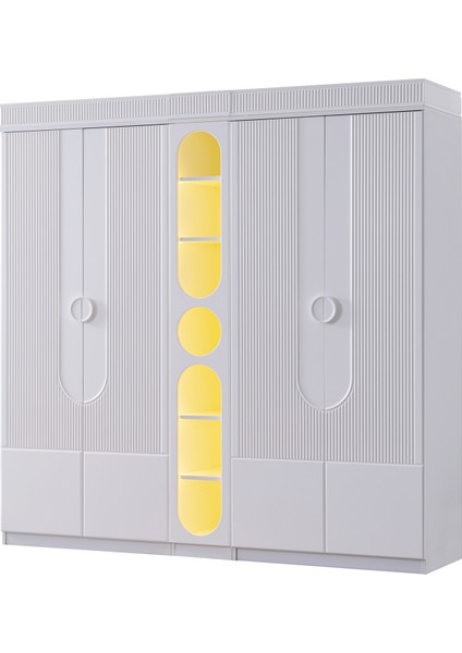 Venüs Çocuk Odası Takımı, Venüs Büyüyen Beşik, Vira 4 Kapaklı Kitaplıklı Dolap, Şifonyer - Beyaz fırsatları