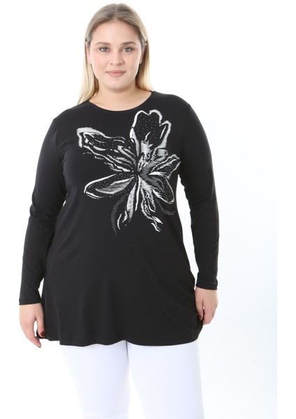 Kadın Büyük Beden Desenli Taş Baskılı Tunik fiyatları