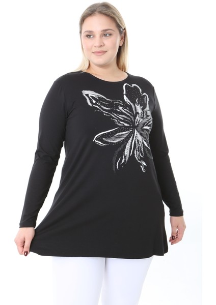 Kadın Büyük Beden Desenli Taş Baskılı Tunik modelleri