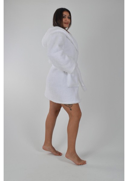 Kapşonlu Unisex Wellsoft Peluş Sabahlık | Borno modelleri