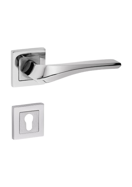 Venüs Kol Kare Rozetli Nikel Saten Yale Kapı Kolu