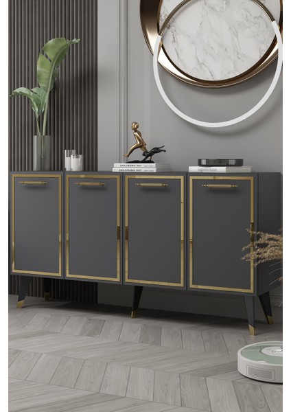 8225-128CT KB150 Konsol,tv Ünitesi Antrasit-Altın