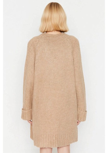 Kadın V Yaka Reglan Kol Uzun Boy Geniş Kalıp Yumuşak Dokulu Düz Desen Rahat Triko Örgü Hırka indirimleri