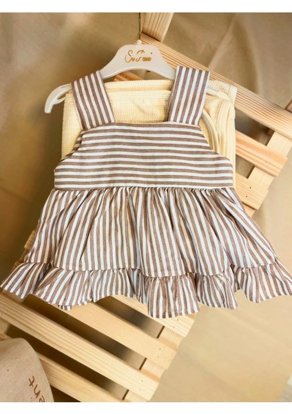 Çizgili Kız Bebek Elbise