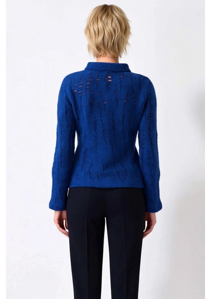 Kadın Ajurlu Delikli Buklet Iplikli Triko Hırka Günlük Şıklık ve Sunan Uzun Kollu Üst Giyim indirimleri