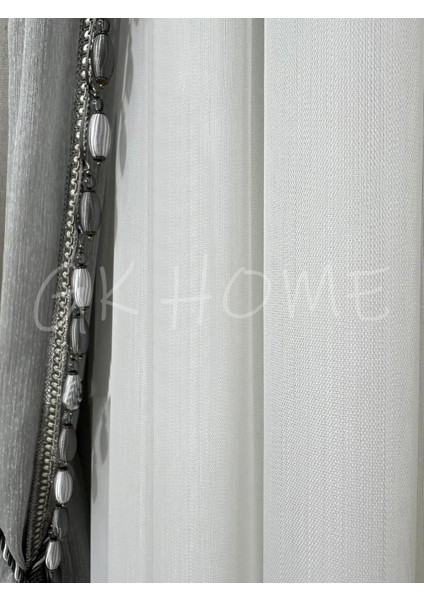 Bambu Düz Tül Perde Kırışmaz Salon Tülü 1/3 Sık Pile