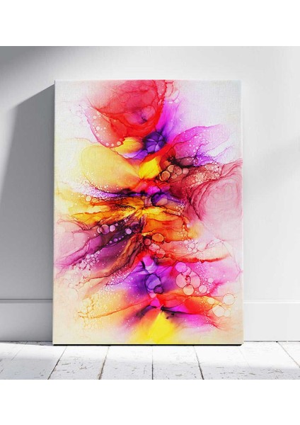 Gün Batımı Tonlarında Soyut Akış Kanvas Tablo