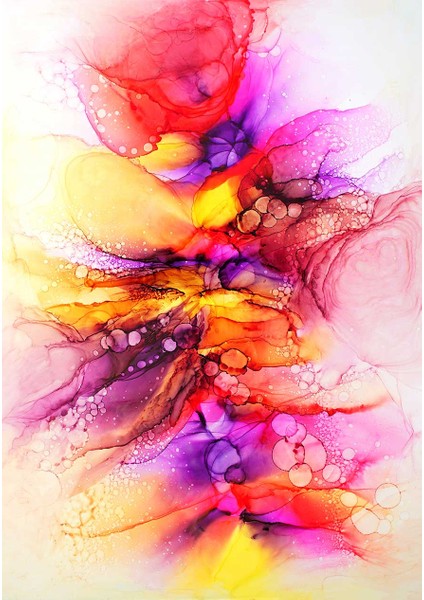 Gün Batımı Tonlarında Soyut Akış Kanvas Tablo fiyatları