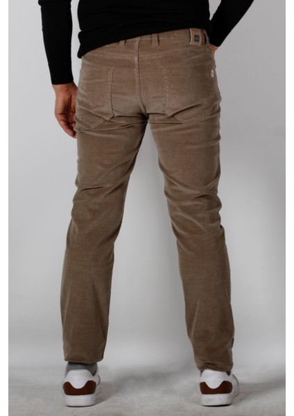 Erkek Kadife Pantolon Likrali Regular Fit Vizon 2228 modelleri