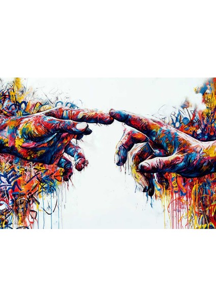 Yaratılışın Renkli Dokunuşu Modern Sanat Kanvas Tablo fiyatları