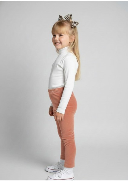 Kız Çocuk Fitilli Kadife Tayt - Somon Rahat Kışlık Esnek Leggings fiyatları