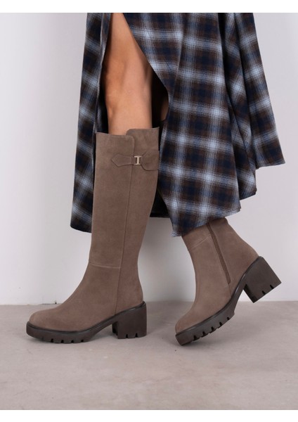 Fumi Vizon Süet Hakiki Deri Kadın Çizme modelleri