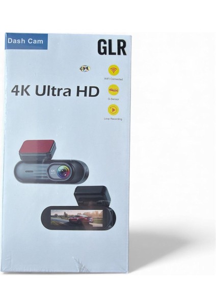 V38 Araç Içi Dikiz Dashcam 2 Kameralı Gps Wifi 4K Araba Kamerası