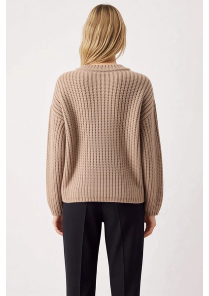 Kadın Kışlık Şık Selanik Örgü Düğmeli Cepli Uzun Kollu Rahat Kesim Triko Hırka Konforlu Tarz indirimleri