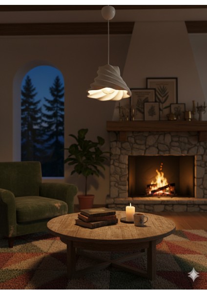 Modern Stroom Beton Dokulu Dekoratif Sarkıt Avize