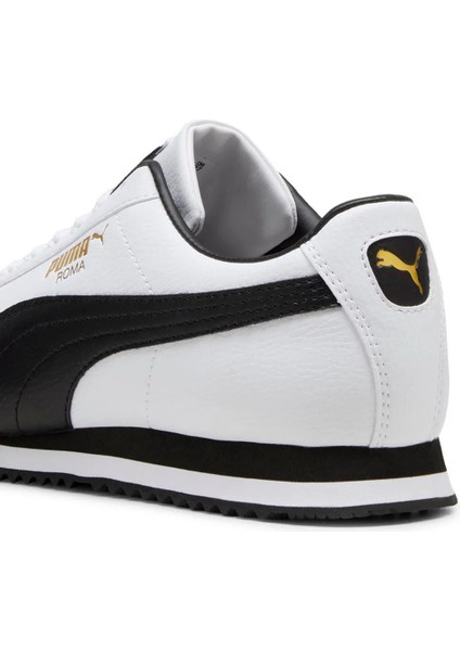 Roma Beyaz-Siyah Hakiki ve Sentetik Deri Unisex Sneaker Spor Ayakkabı 39686801