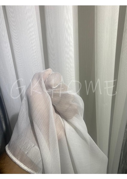 Bambu Düz Tül Perde Kırışmaz Salon Tülü 1/3 Sık Pile