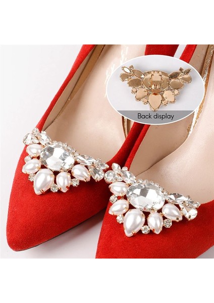 2pcs Düğün Ayakkabı Süslemeleri Topuk Ayakkabı Klipsi Kadınlar Gelin Dekorasyon Rhinestone Parlak Dekoratif Klip Cazibe Toka (Yurt Dışından) fırsatları