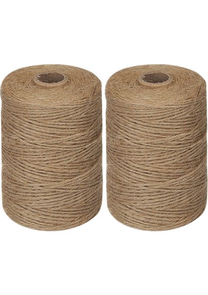 2x 200M/ Rulo 2mm Jüt Sicim Ev Bahçeciliği Için Doğal Kalın Kahverengi Sicim Resim Askı Endüstriyel Paketleme Ipi (Yurt Dışından)