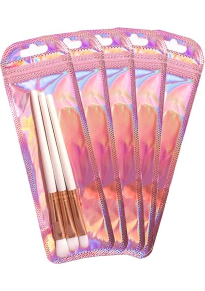 100PC Yeniden Kapatılabilir Holografik Kalem Koku -Poşeti Fermuar Kapanması Boncuklu Ambalaj Torbaları Kalem Mühürlenebilir Depolama Torbası (Yurt Dışından)