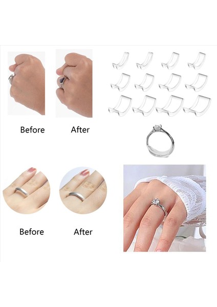 24PCS Görünmez Halka Boyutu Gevşek Halkalar Için Ayarlayıcı Halkalar Halkaları Daha Küçük Halka Yapmak Için Herhangi Bir Halkaya Uyuyor Halka Klipsleri (Yurt Dışından) modelleri