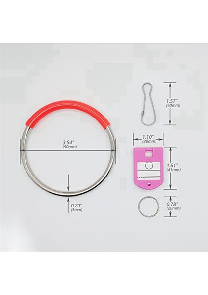 2x Taşınabilir Metal Yüzük Anahtar Organizatörü Yüzük ve Etiket Penceresi ile 16 Yaylı Kanca ve Anahtar Etiketler (Yurt Dışından) fırsatları