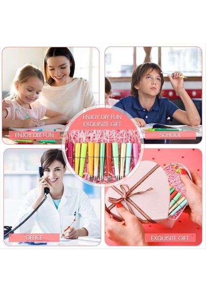 Boncuklu Kalemler Dökme Boncuk Kalem Kiti Beyaz Kalem Şaftı Siyah Mürekkep Boncuklu Pens Okul Dıy Yapma Ofisi (Yurt Dışından) indirimleri