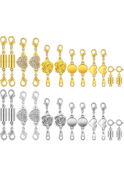 24PC Manyetik Kolye Kıdaşları ve Kapanışları Gül Yuvarlak Silindirik Takı Manyetik Toka Konektörü Kolyeler Için Kilitleme (Yurt Dışından)