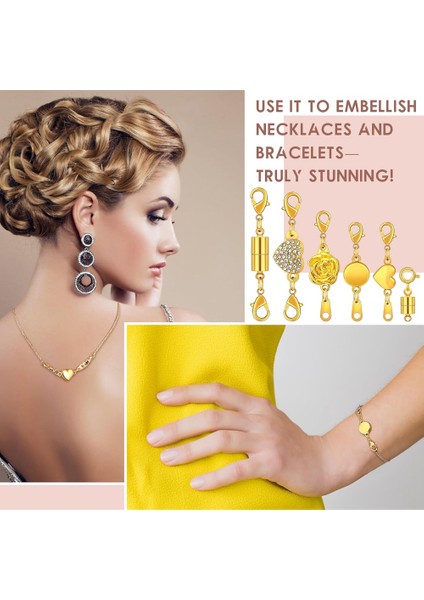 24PC Manyetik Kolye Kıdaşları ve Kapanışları Gül Yuvarlak Silindirik Takı Manyetik Toka Konektörü Kolyeler Için Kilitleme (Yurt Dışından) modelleri