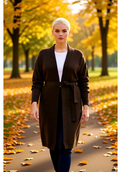 Kadın Giyiminde ve Konforu Birleştiren V Yaka Uzun Triko Hırka Düşük Kol Detayı Rahat Kalıp