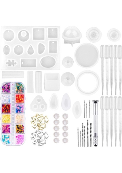 Reçine Kalıpları 149 Adet Silikon Reçine Döküm Kalıpları ve Aletler Kiti Reçine Zanaat Yapımı (Yurt Dışından)