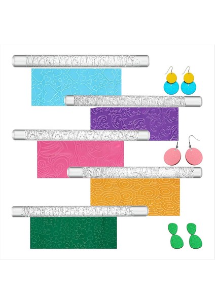 5 Adet Polimer Kil Doku Silindirleri Küpe Yapımı Için Dıy Için Polimer Kil Küpeleri Için Seramik Pulları (Yurt Dışından)