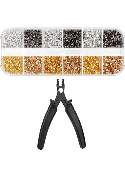 Mücevher Yapımı Için Boncuklar 2200PCS Silping Tüpleri Dıy Mücevher Yapımı Için Pense Pensesi (3 Boyut 4 Renk) (Yurt Dışından)