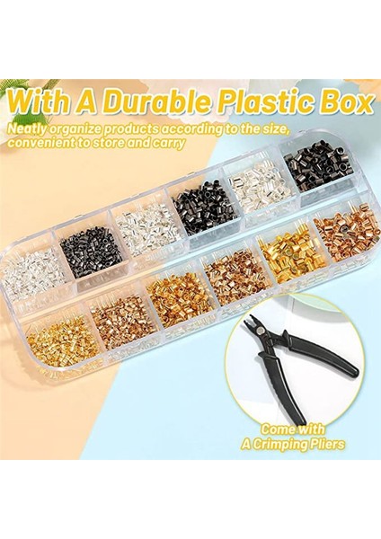 Mücevher Yapımı Için Boncuklar 2200PCS Silping Tüpleri Dıy Mücevher Yapımı Için Pense Pensesi (3 Boyut 4 Renk) (Yurt Dışından) indirimleri