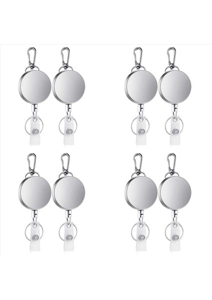 8pcs Geri Çekilebilir Çekilebilir Anahtar Halka Kimliği Rozeti Korucu Ad Etiket Kart Tutucu Geri Yalnız Makara Kemer Klibi (Yurt Dışından)