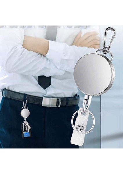 8pcs Geri Çekilebilir Çekilebilir Anahtar Halka Kimliği Rozeti Korucu Ad Etiket Kart Tutucu Geri Yalnız Makara Kemer Klibi (Yurt Dışından) indirimleri