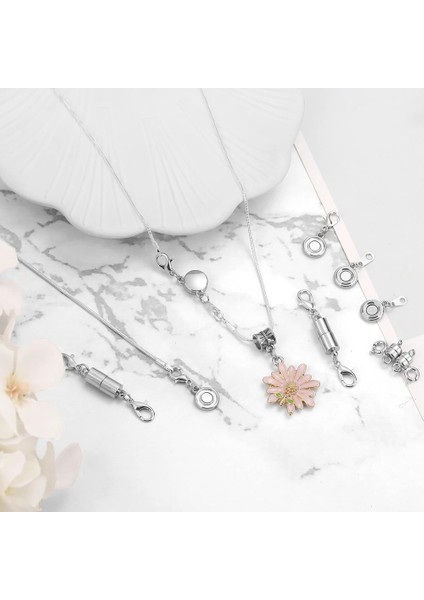 24PCS Manyetik Kolye Kıdamları ve Kapanışları Takı Manyetik Toka Konnektörü Toka Bilezik Genişletici Mücevher Yapımı (Yurt Dışından) fiyatları