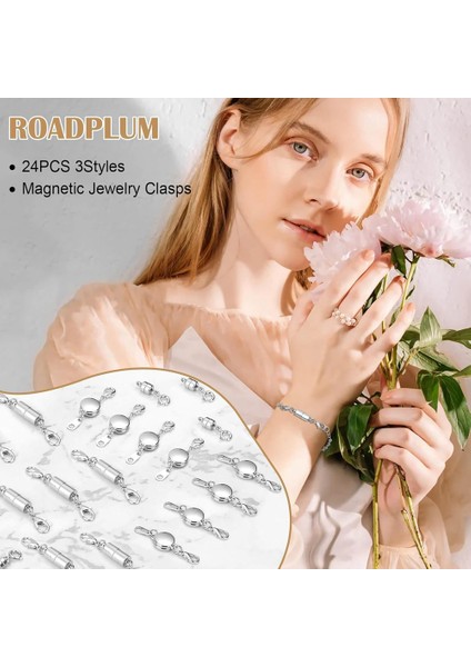 24PCS Manyetik Kolye Kıdamları ve Kapanışları Takı Manyetik Toka Konnektörü Toka Bilezik Genişletici Mücevher Yapımı (Yurt Dışından) modelleri