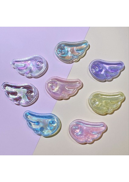 80PCS Sevimli Renkli Parlayan Inci Melek Kanat Koleksiyonu Düz Arka Süs Takılar Yay Aksesuarları (Yurt Dışından) fiyatları