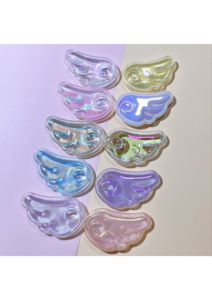 80PCS Sevimli Renkli Parlayan Inci Melek Kanat Koleksiyonu Düz Arka Süs Takılar Yay Aksesuarları (Yurt Dışından) modelleri