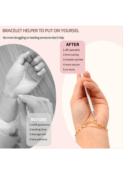 2 Adet Bilezik Yardımcı Aleti Bilezik Yardımcı Alet Kancası Alet Yardımı Metal Bilezik Yardımcı Aleti (Gümüş ve Altın) (Yurt Dışından) indirimleri