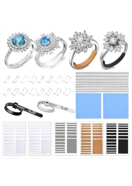 Gevşek Halkalar Için Halka Boyutu Ayarlayıcı- 1 Set Halka Boyutu Ayarlayıcıları Görünmez Halka Ayarlayıcı Halka Boyutu Ölçüm Aracı (Yurt Dışından)