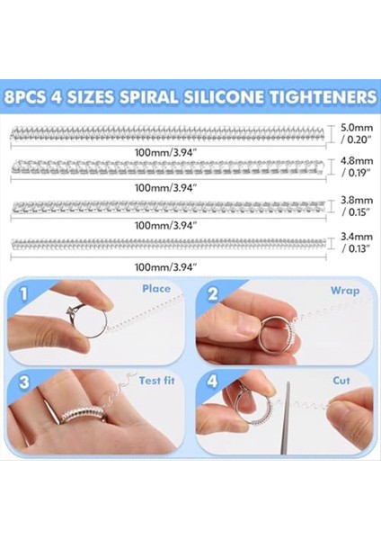 Gevşek Halkalar Için Halka Boyutu Ayarlayıcı- 1 Set Halka Boyutu Ayarlayıcıları Görünmez Halka Ayarlayıcı Halka Boyutu Ölçüm Aracı (Yurt Dışından) fırsatları