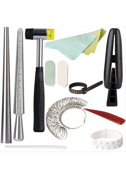 Mücevher Ring Sizer Araçlar Set Ring Mandrel Sizer Dahil Stick Mücevher Yapma El Sanatları Için Daha Fazla Araç Ölçüyor (Yurt Dışından)